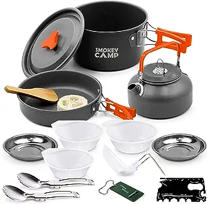 Smokey Camp Camping Cookware Mess Kit Set