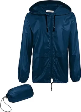 COOFANDY Men's Packable Rain Jacket