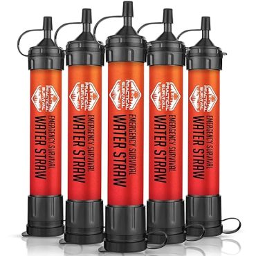 5 High Capacity Emergency Survival Water Straws